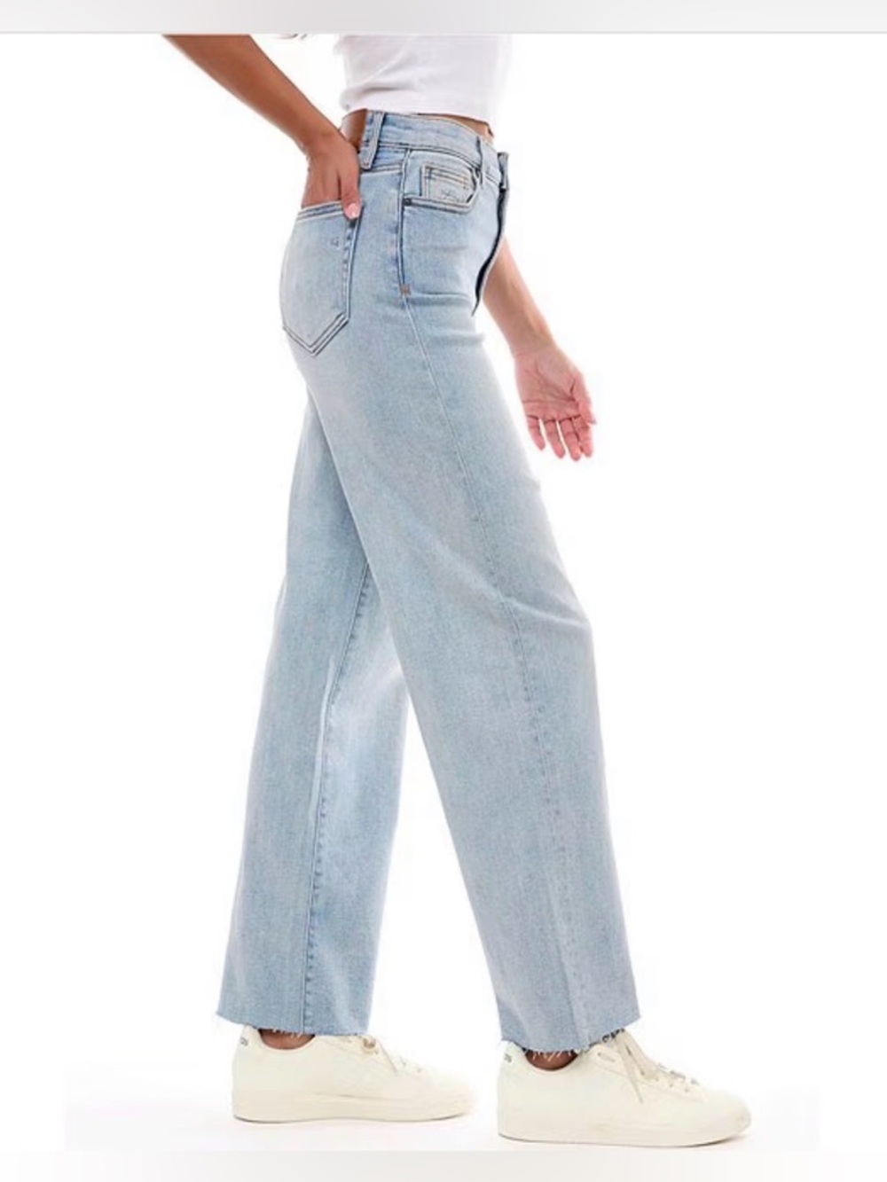 Hidden Jeans Logan High Rise Stretch Dad Jean Wide Leg Size 26 Light Wash EUC